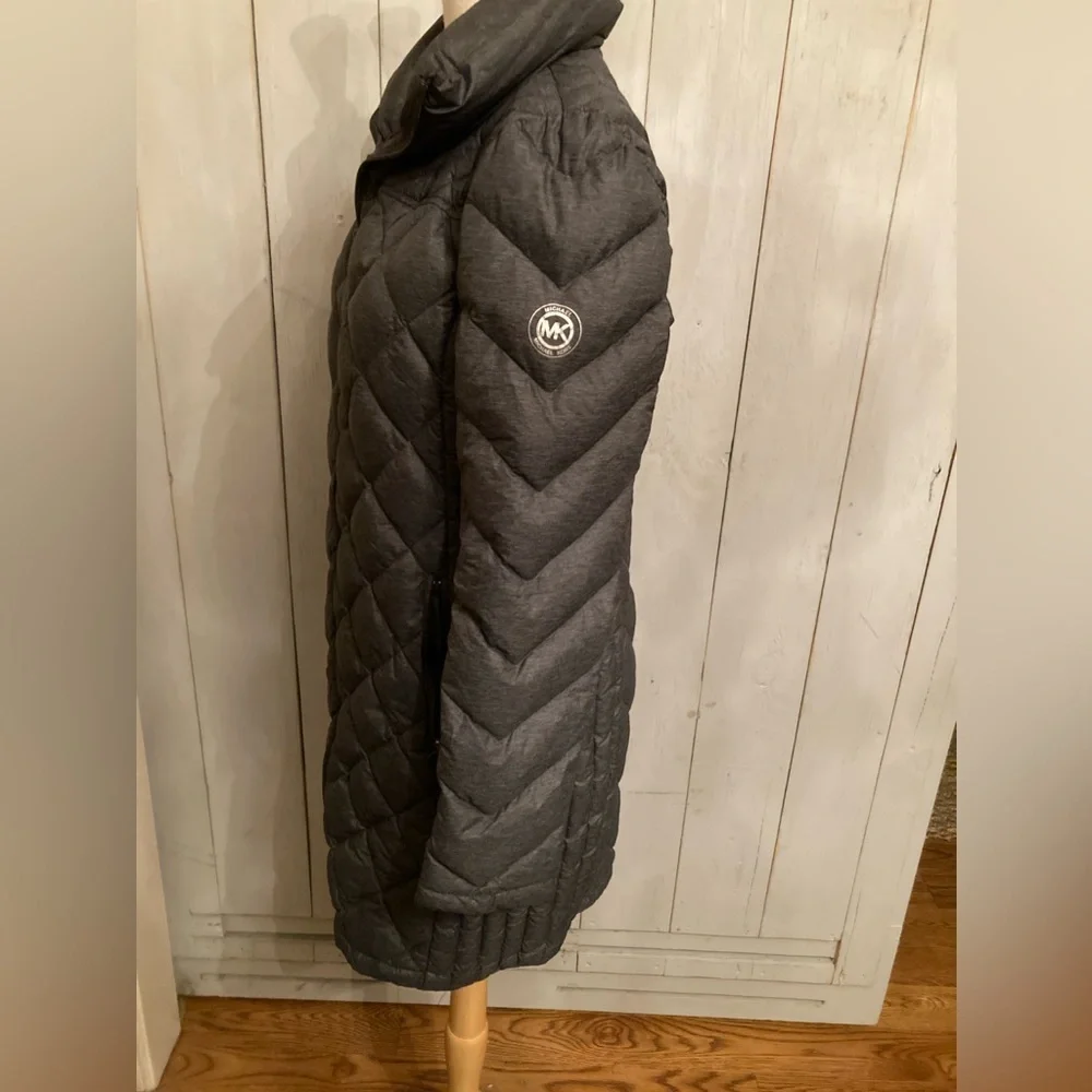 Michael‎ Kors Lightweight Diamond Quilted Down Full Puffer Jacket Coat S Grey